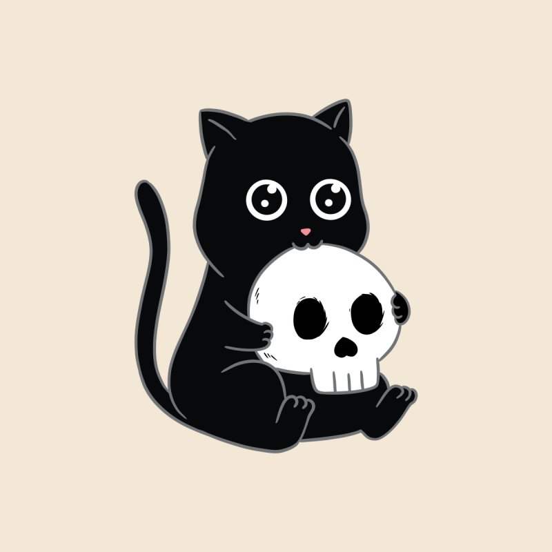 Cat Cute and Skull