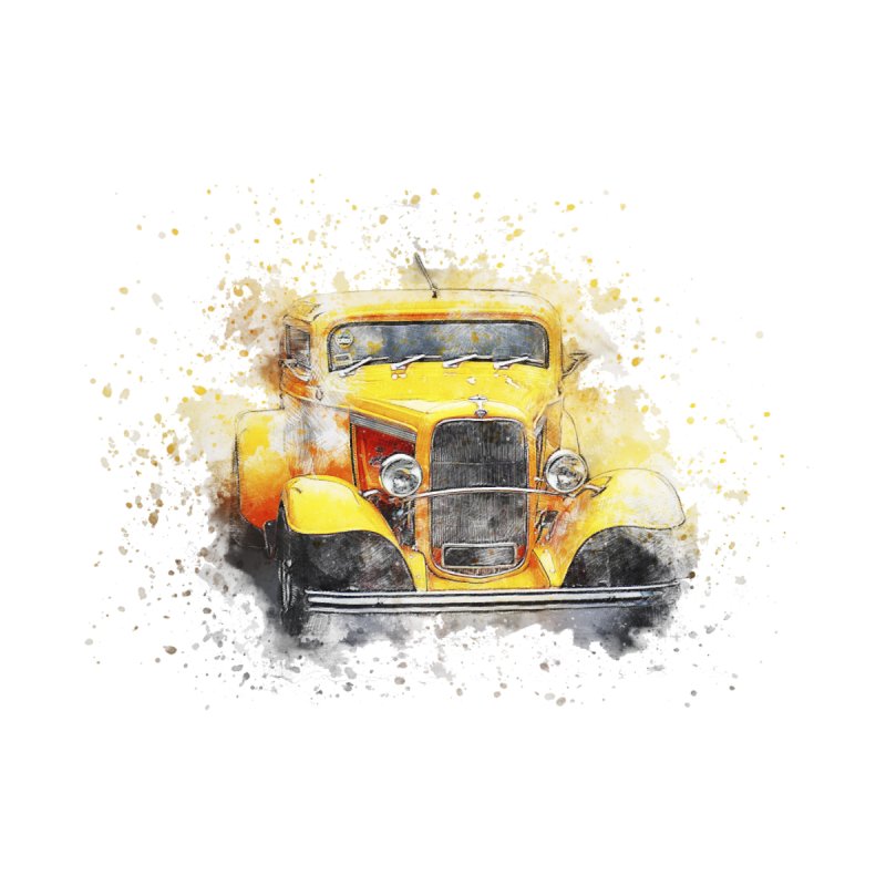 Vintage 1930's Ford Model A Yellow Hotrod
