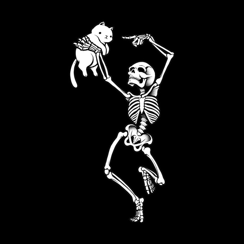 Dancing Skelleton With a Cat