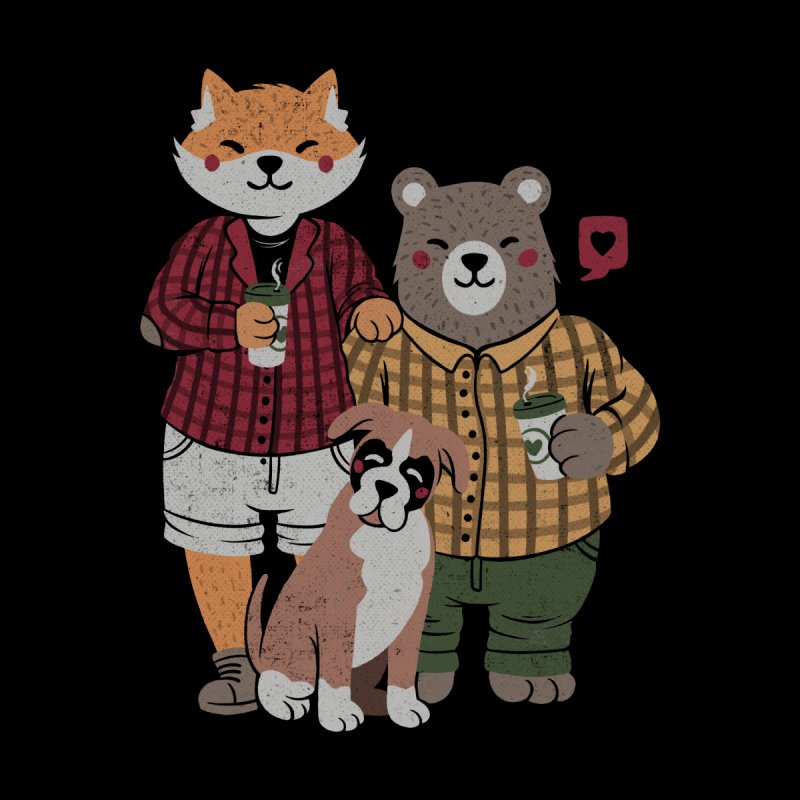 Fox Bear Boxer Coffee Valentines