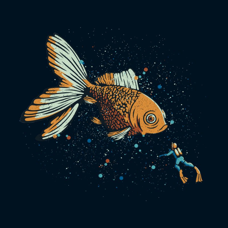 Golden Fish Scuba Diver