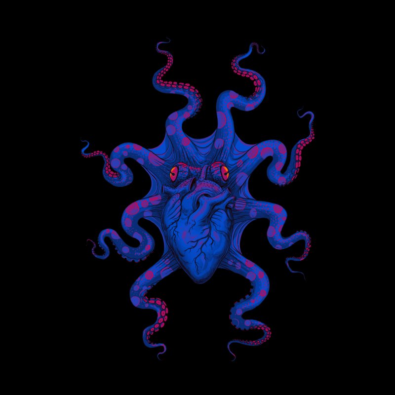 Heart Octopus Blue