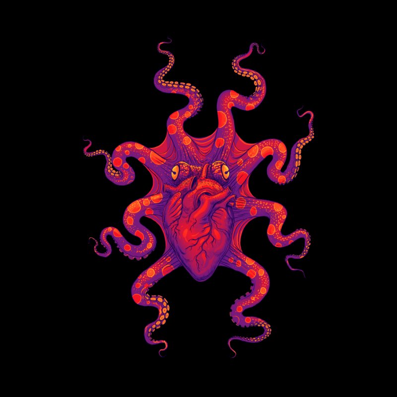 Heart Octopus Red