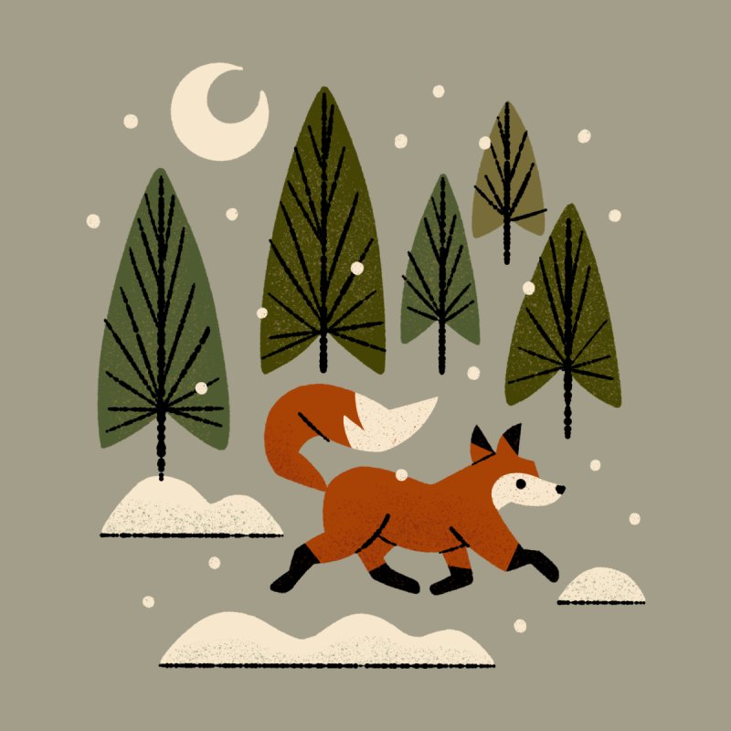 Snowy Evening Fox