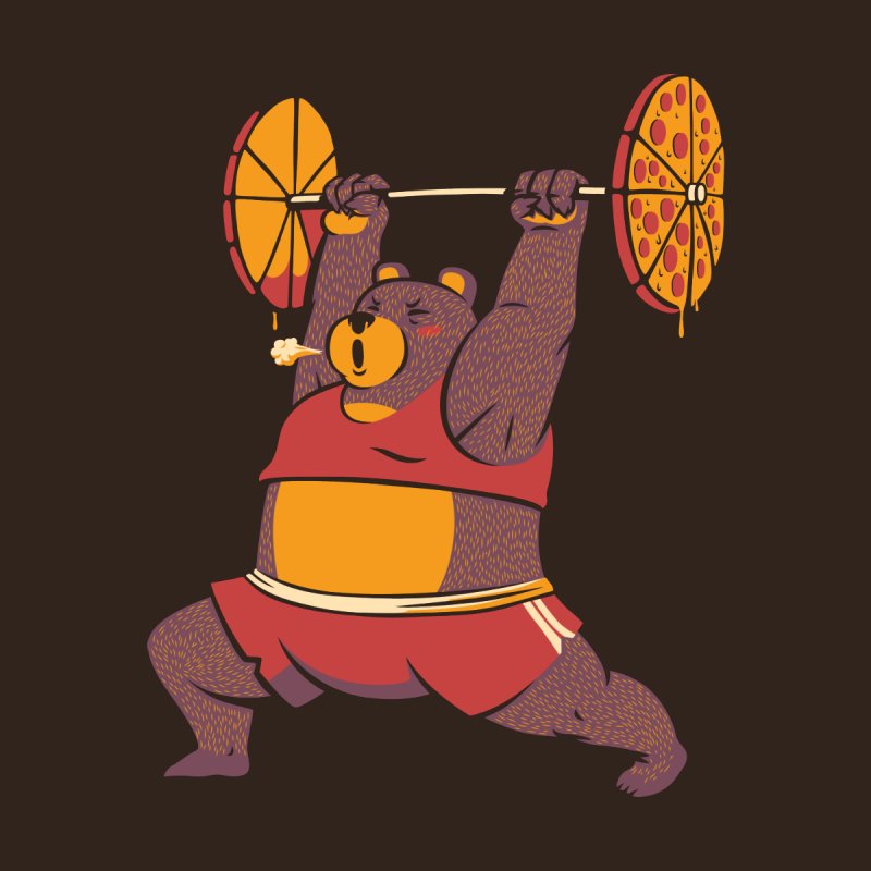 Squat Bear Gym I Love to Eat Pizza