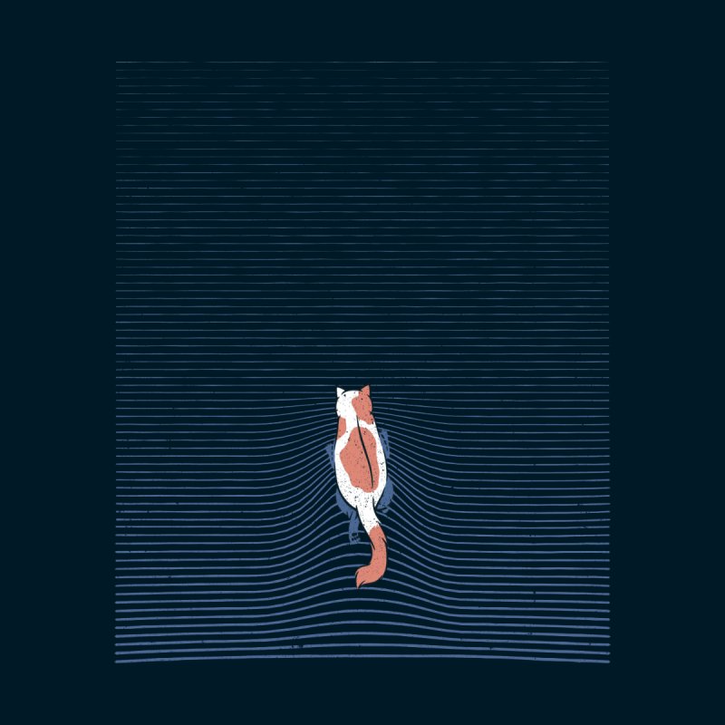 Swimming Cat Lines Dark Blue