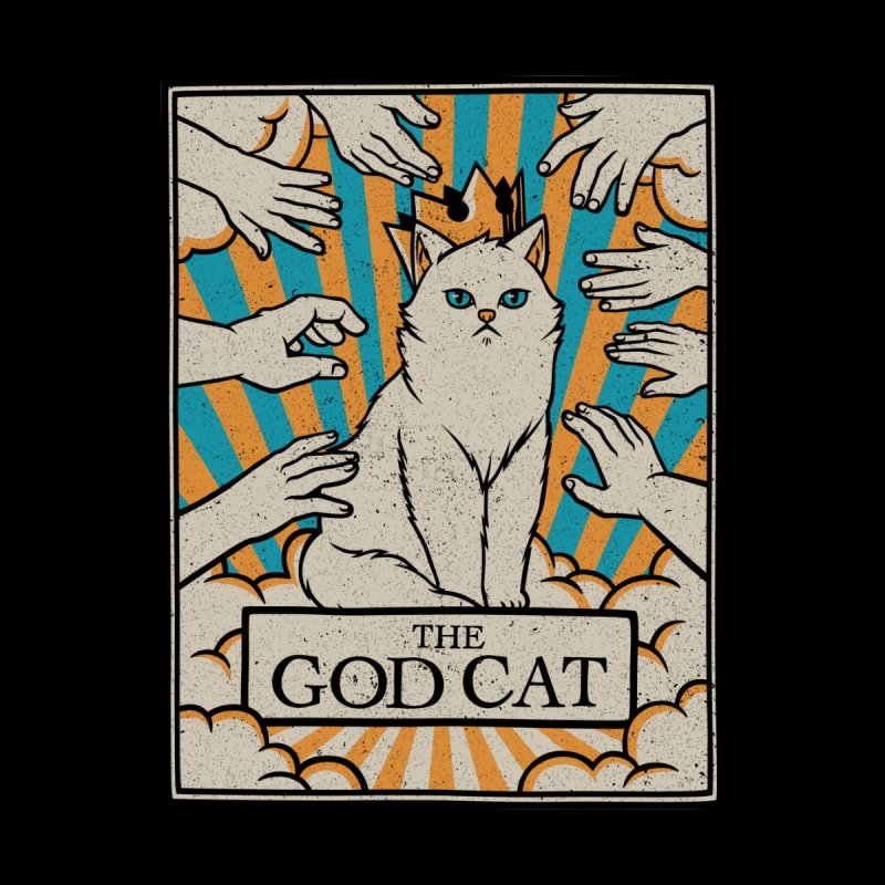 The God White Cat Tarot Card