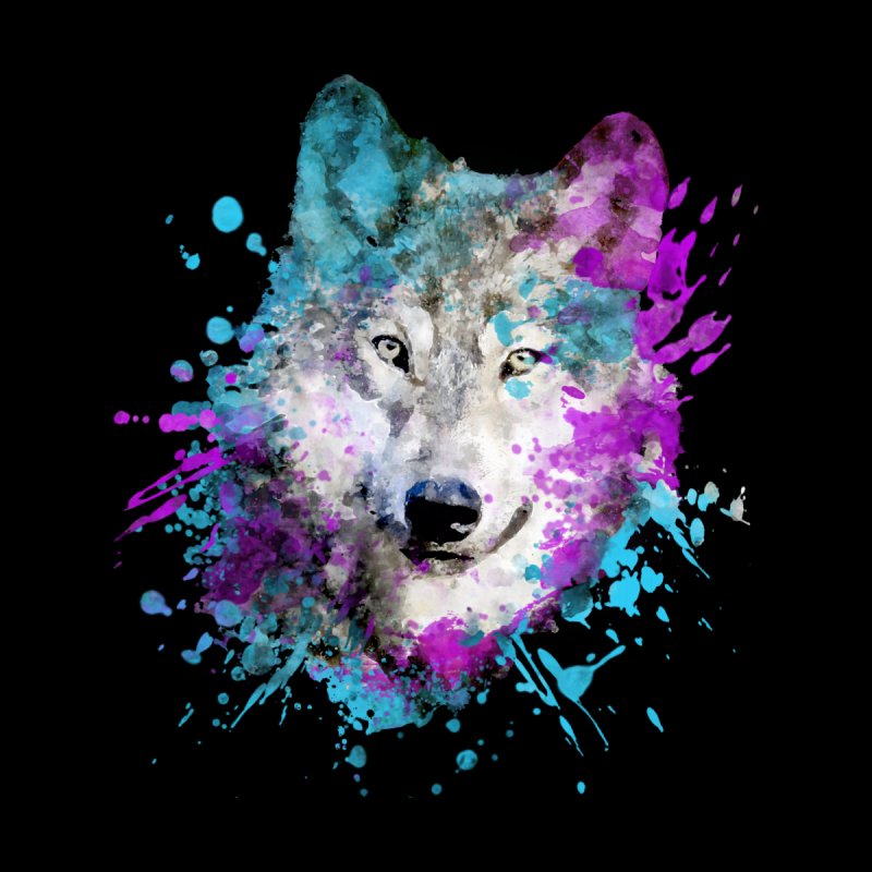 Watercolor Wolf Head