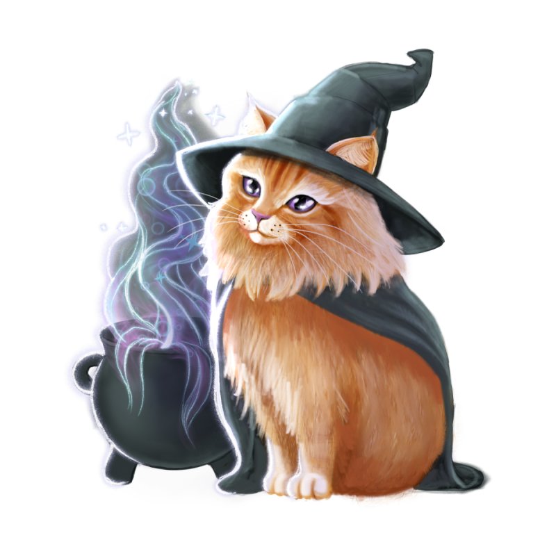 Witch Cat Brewing A Potion