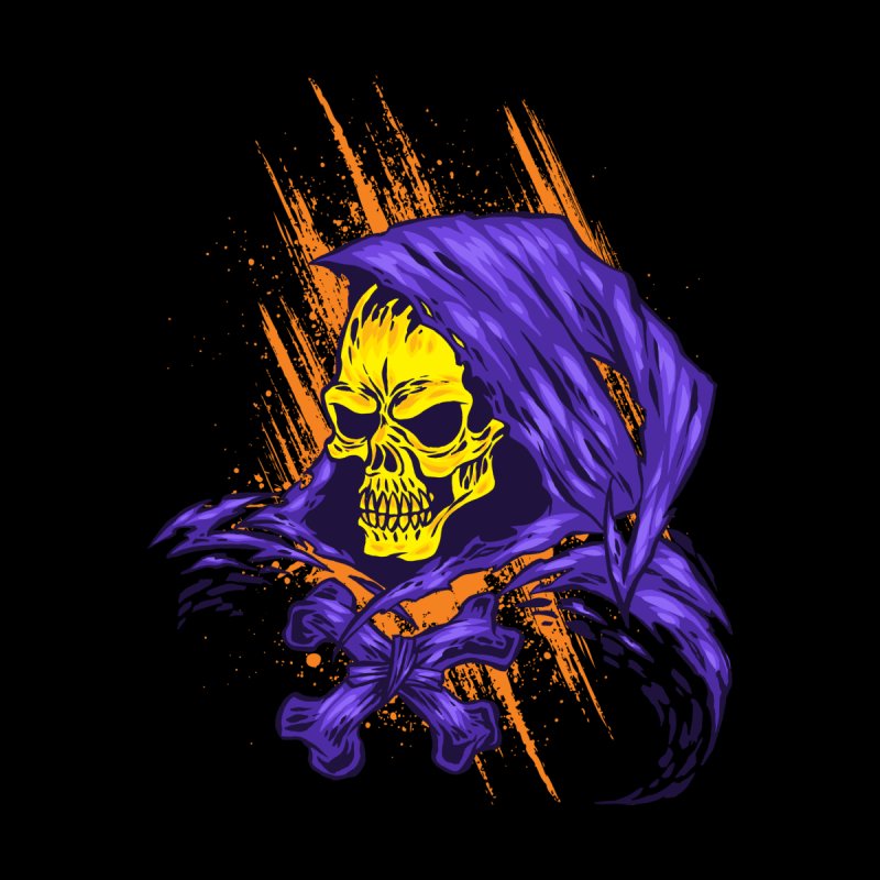 Purple Hooded Skull